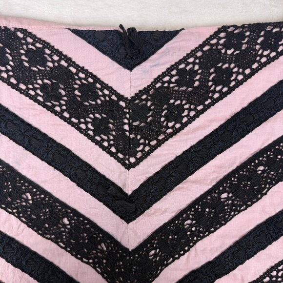 Vintage Persaman Chevron Midi Skirt Pink & Black Women's Size 8 Emo Coquette - Picture 2 of 11